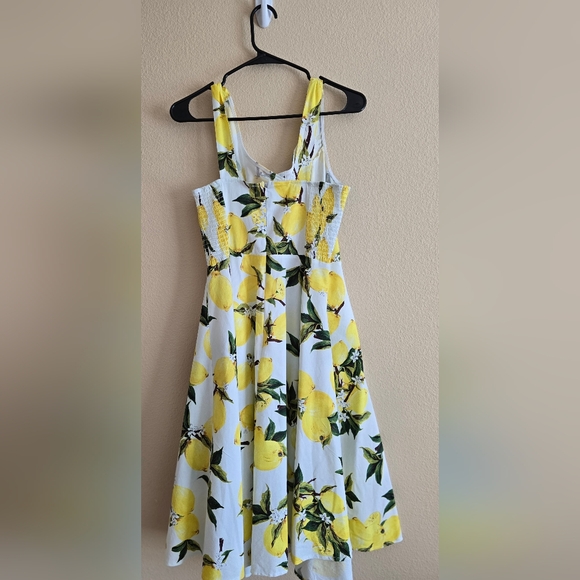 Belle Poque Retro Vintage Fit & Flare Lemon Print Dress Size L - Picture 8 of 12